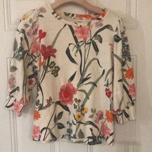 Loft multi floral top size medium
